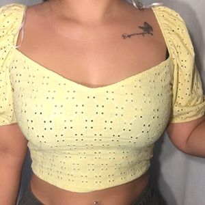 Yellow crop top